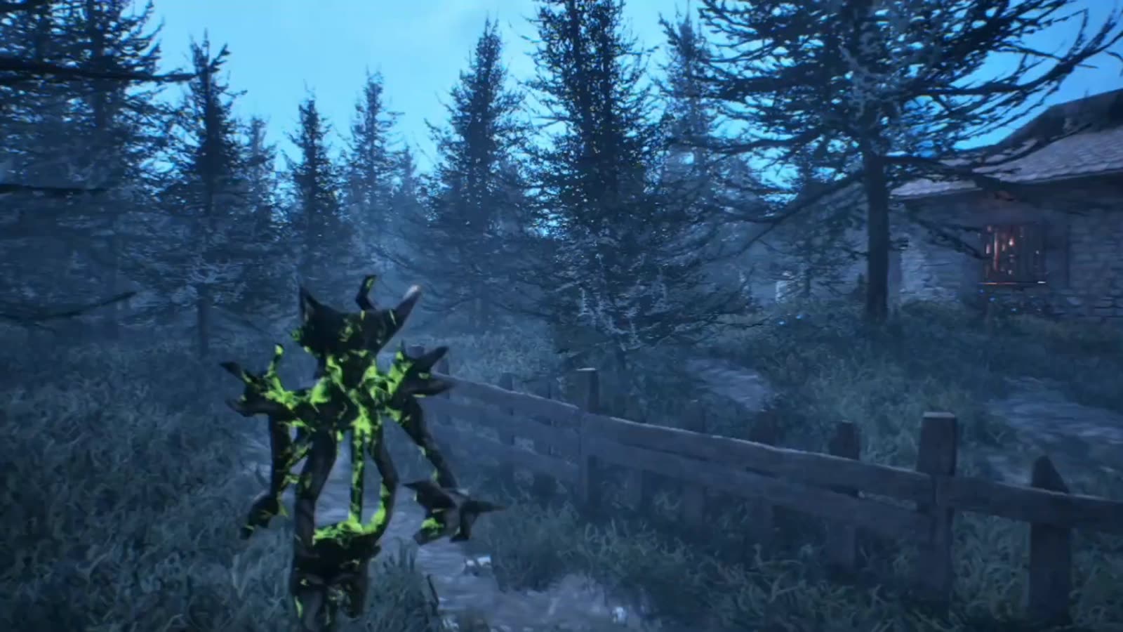 Glowing forest guardian among the trees