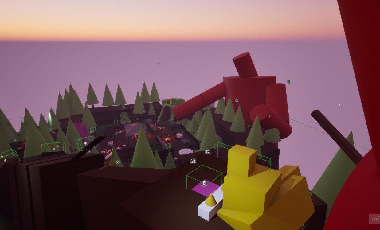 Aerial view with Leshy guardian