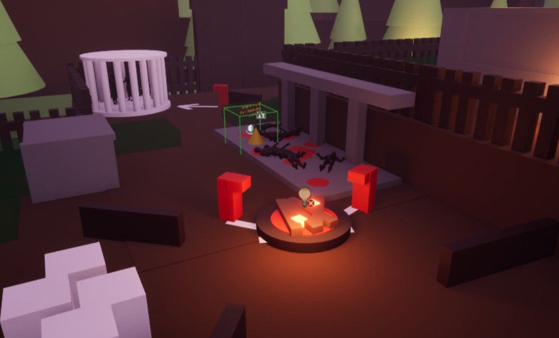 Camp interior with ritual altar
